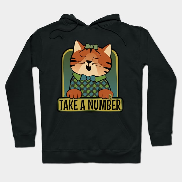 Take a Number Cat Hoodie by Sue Cervenka